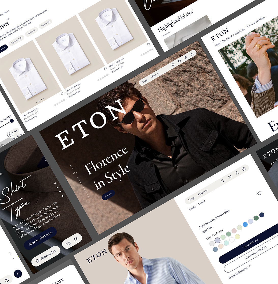 Eton Shirts e-commerce UI screenshot